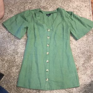 Olive button up dress